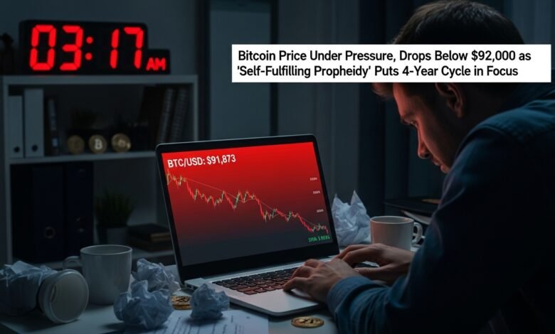 Bitcoin price under pressure, drops below $92,000 as 'self-fulfilling prophecy' puts 4-year cycle in focus
