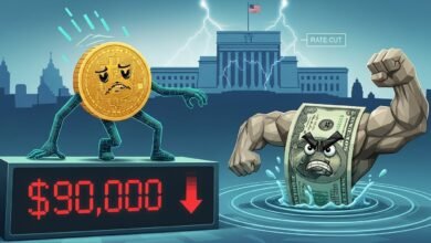 Bitcoin Stumbles Below $90K After Fed Rate Cut – Dollar Sinks