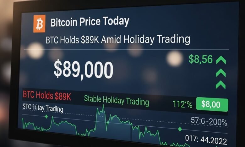 Bitcoin Price Today: BTC Holds $89K Amid Holiday Trading