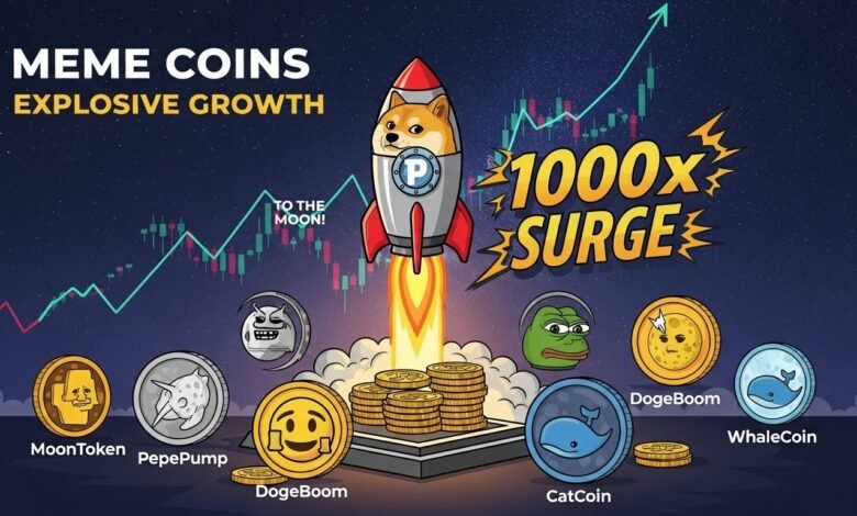 Meme Coins Explosive Growth 5 Tokens Ready for 1000x Surge