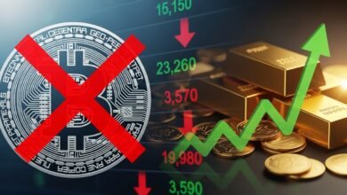Bitcoin Rebound Cancelled as Stocks Fall and Gold Surges